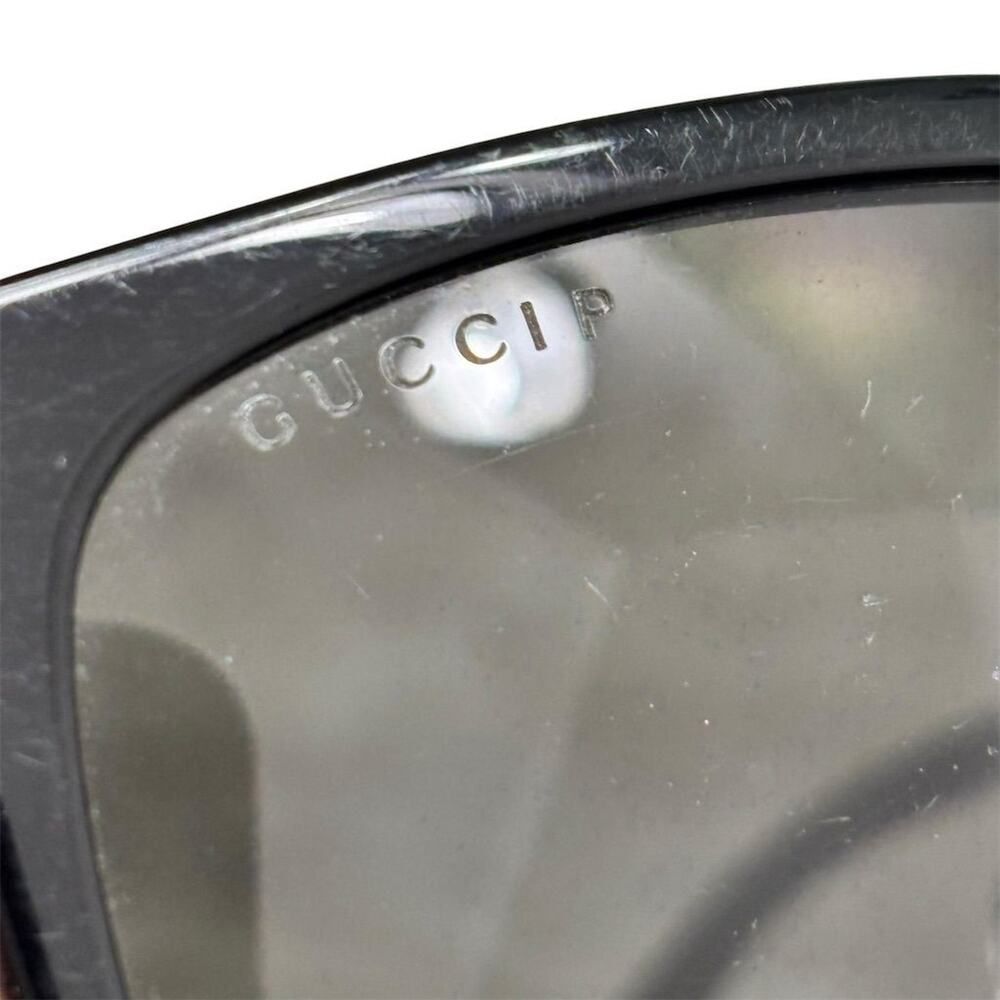 Gucci Unisex Square Sunglasses Black Frame Gray Lens UV400 Protection - Picture 11 of 13
